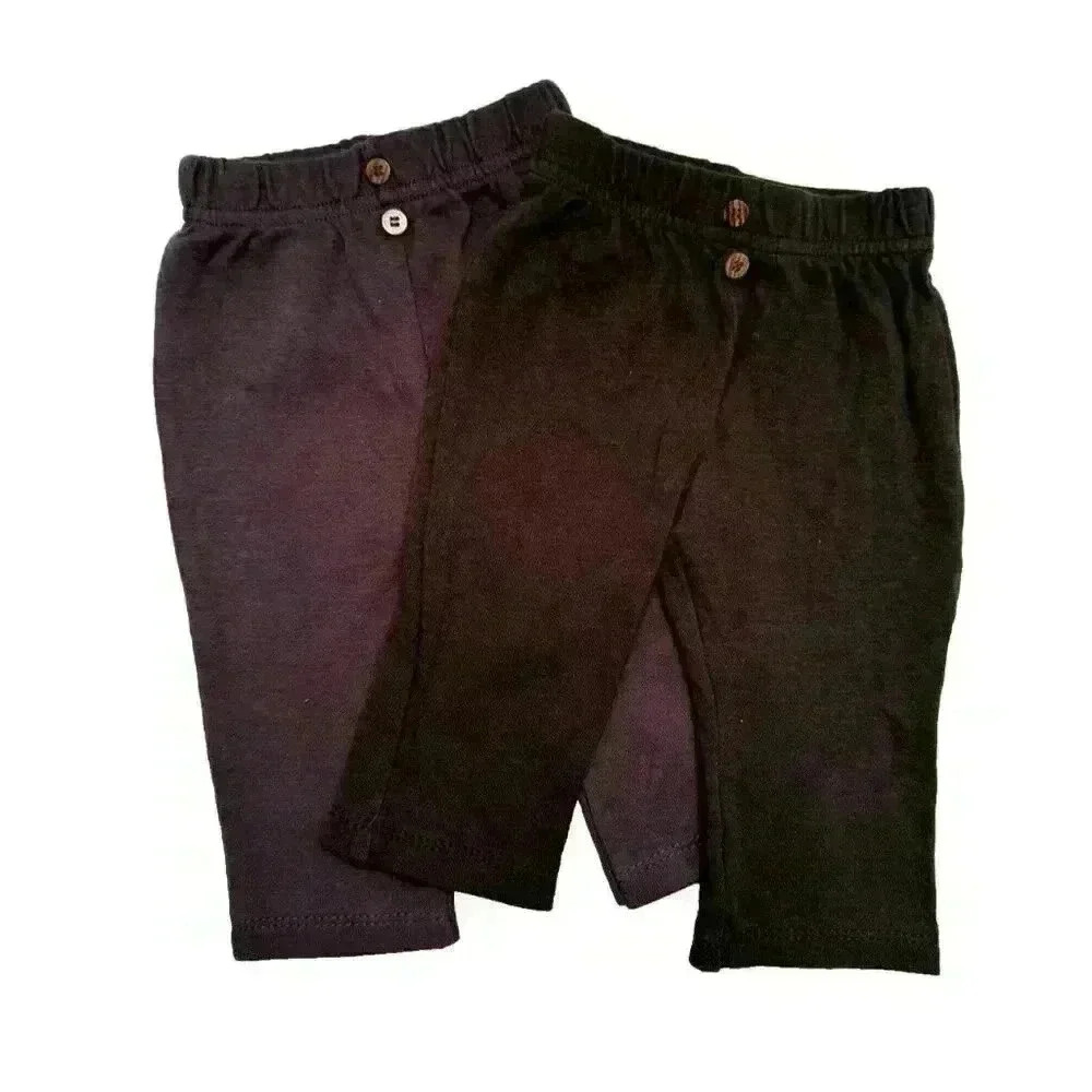 (2) Chick Pea Pants Baby Infant Size 3-6 Months Elastic Waist Green‎ Blue Lot